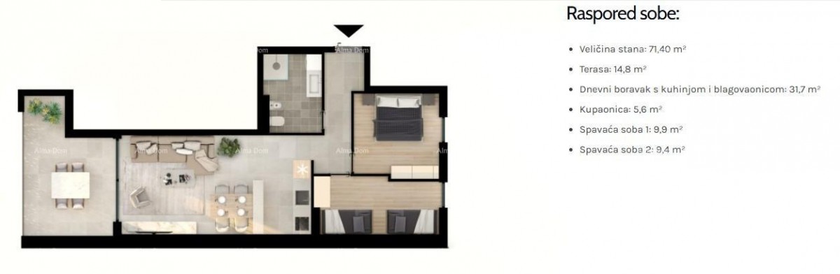 UMAG! Moderan stan u vrhunskom stambenom kompleksu blizu mora, S57 7