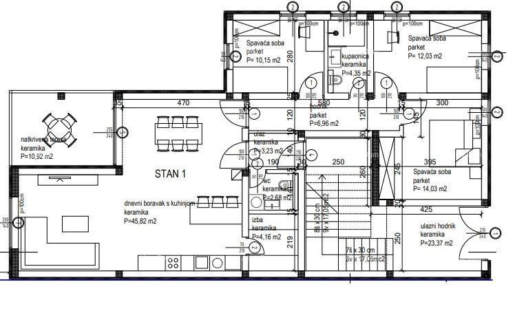 Четырехкомнатная квартира S1 с садом в новостройке в Канфанаре 2