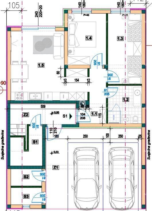 Двухкомнатная квартира на первом этаже с садом 9