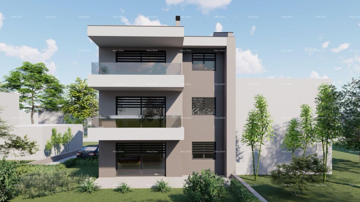 Novi projekt – stan u Valbandonu, 650 m od mora. Novogradnja. 2