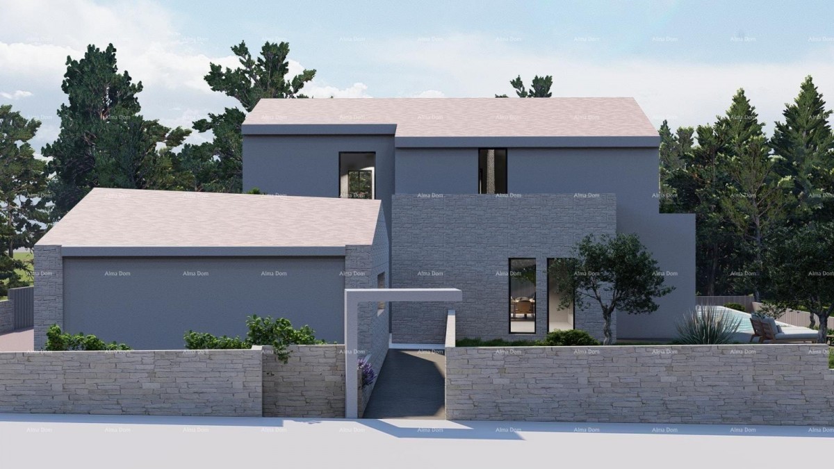 Tinjan – Gradbena parcela 1.152 m² z dovoljenjem in projektom za hišo s bazenom 12