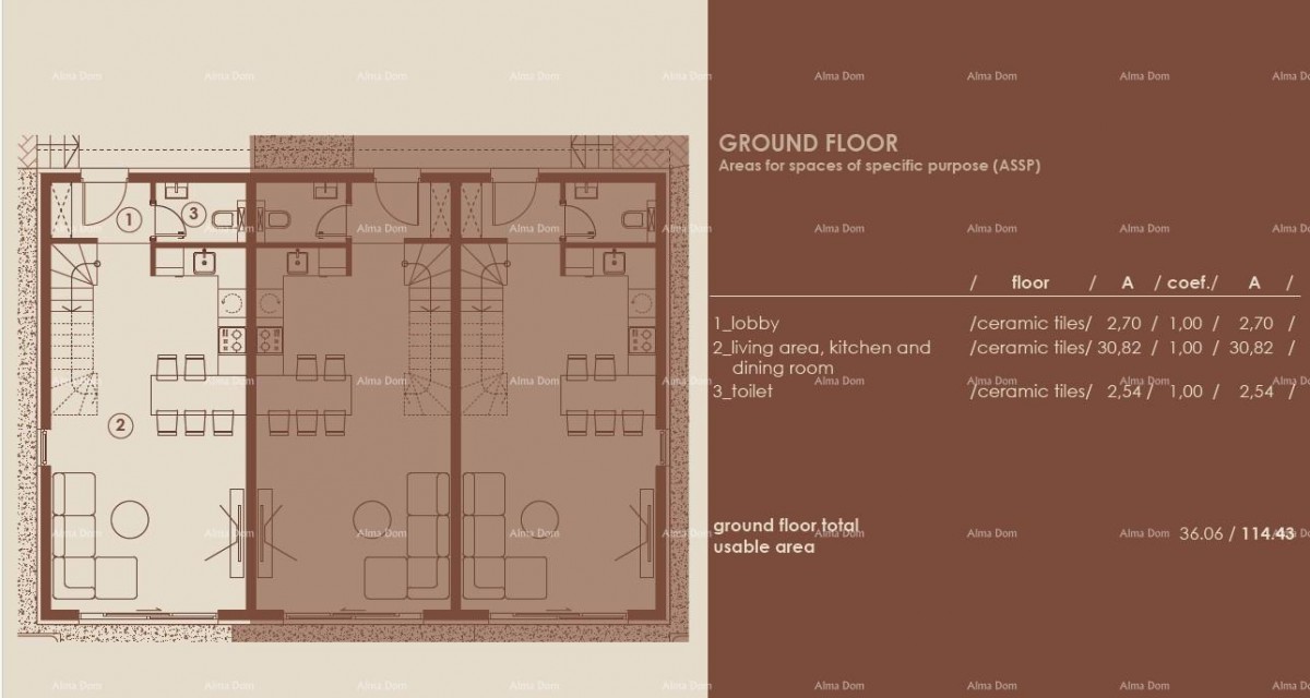 Medulin, Moderni troetažni apartman s pogledom na more, A1 6