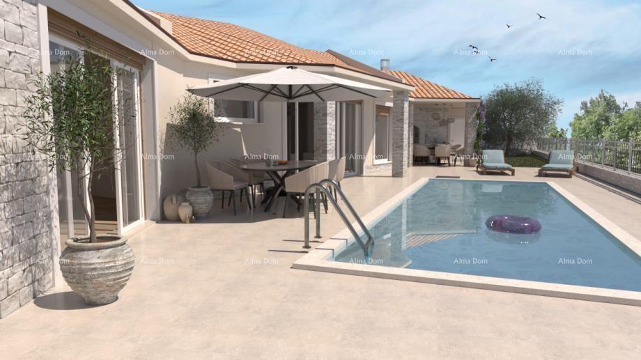 Истрии, Тиньян,  одноэтажный дом  с бассейном 2