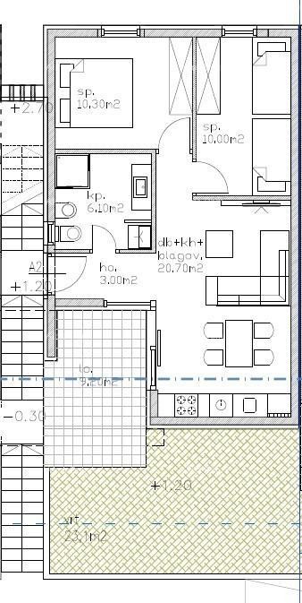 Moderen apartma v bloku A z vrtom in parkirnim mestom, blizu Umaga! 2