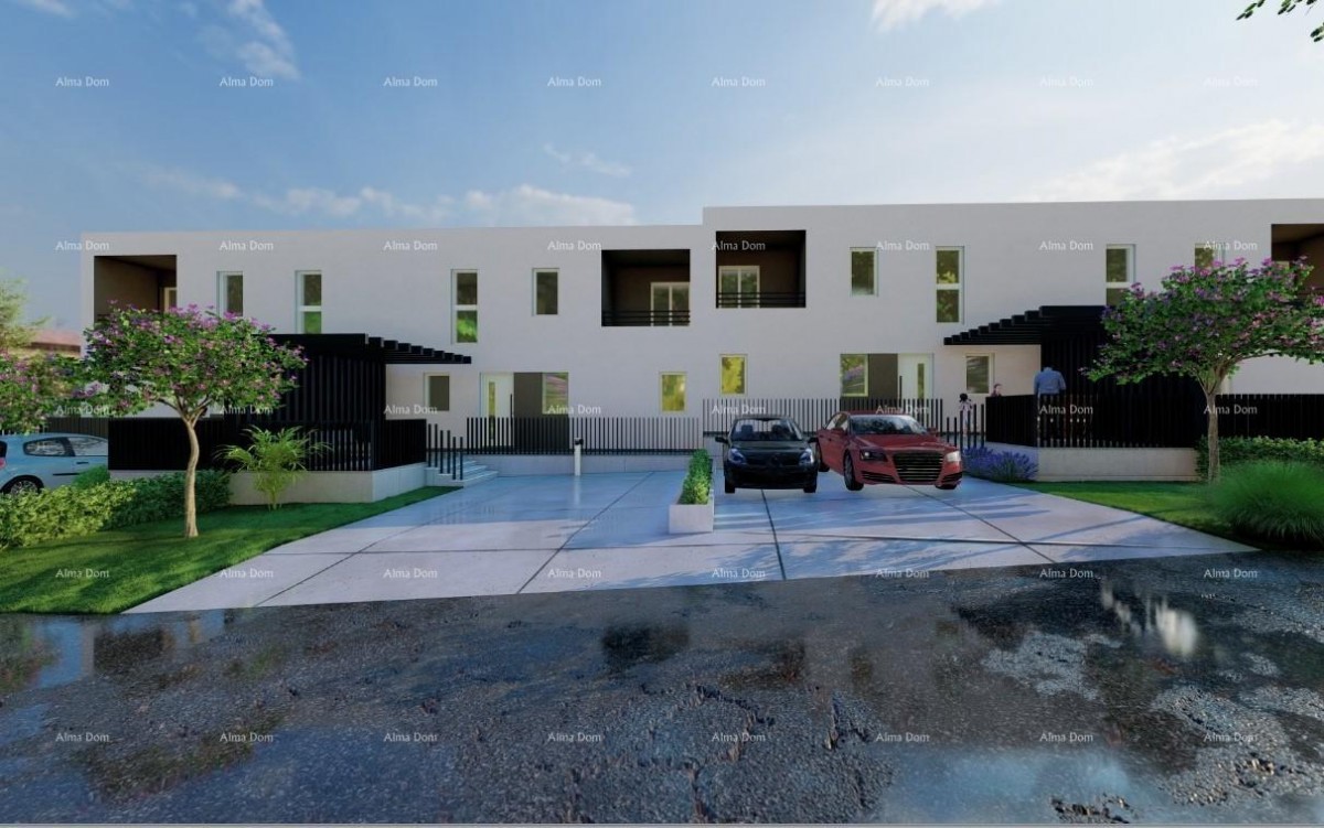 POREČ - Moderna dvojna kuća s dvorištem (Kuća A) 1