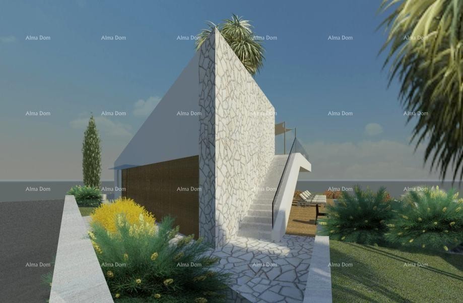 VODNJAN, Moderna prizemnica s bazenom i krovnom terasom s pogledom na more 7