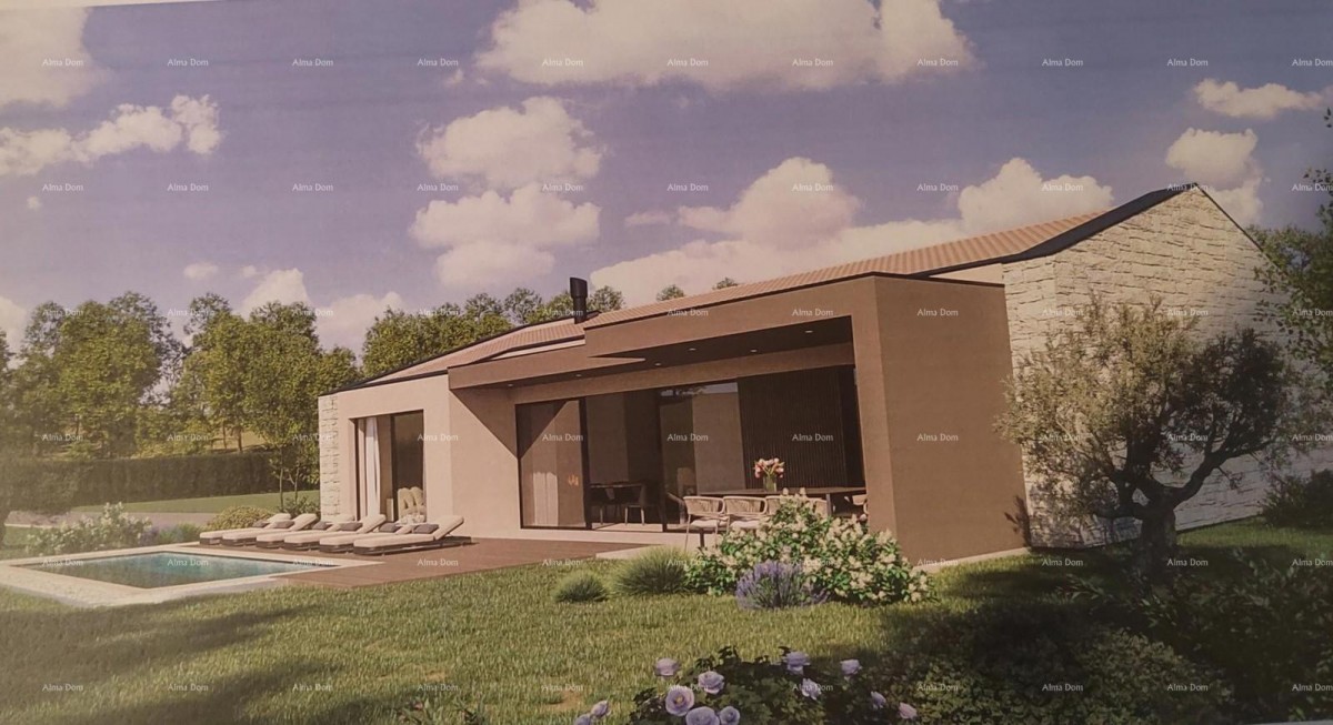 Construction land with a conceptual project, 1818 m², municipality of Pićan 2