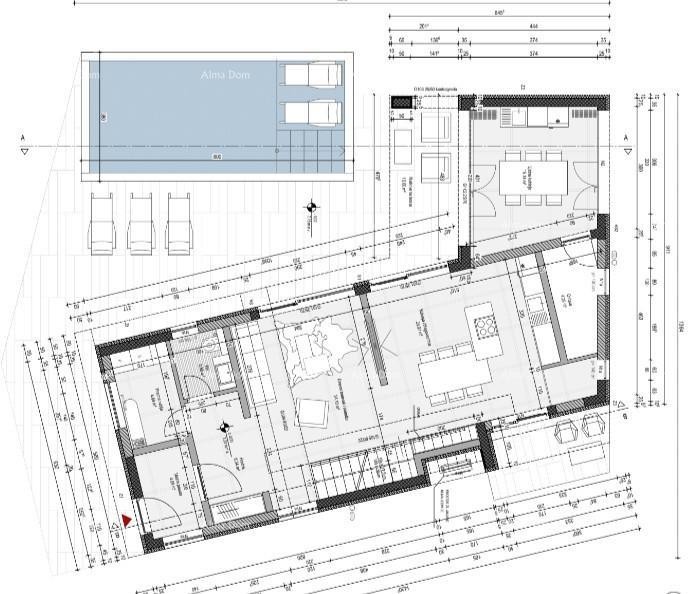 For sale: roh-bau house with a sea view in Pomer. 19