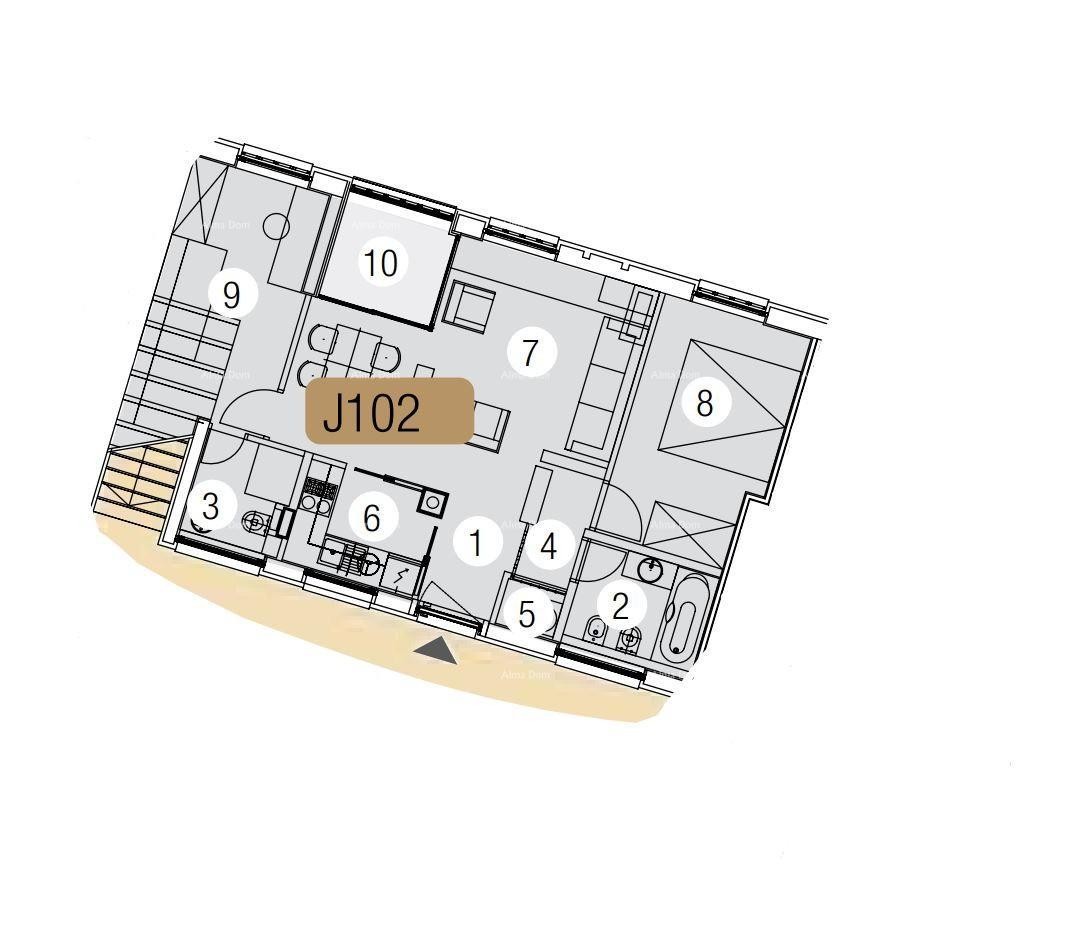 Dvosobno stanovanje z dvema kopalnicama 15