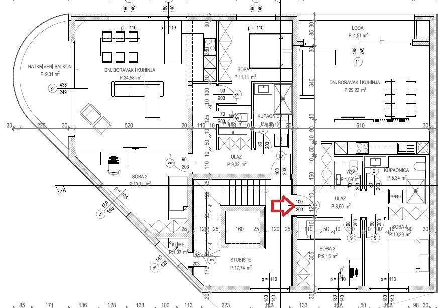 Новая постройка! Квартира, 67 м2, с видом на море и двумя парковочными местами, Тар! 6