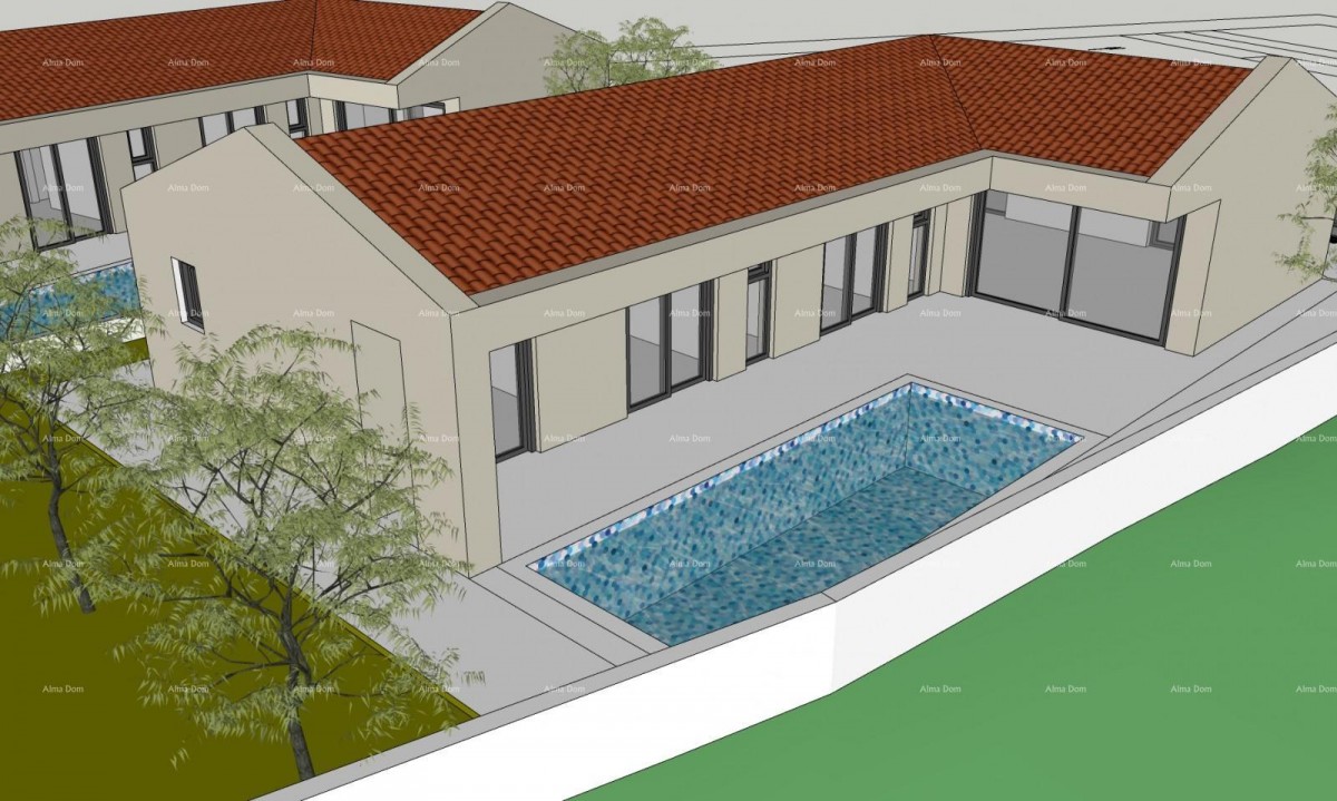 Sale - two construction plots with valid permits for building houses with pools, Marčana! Construction can start immediately! 5