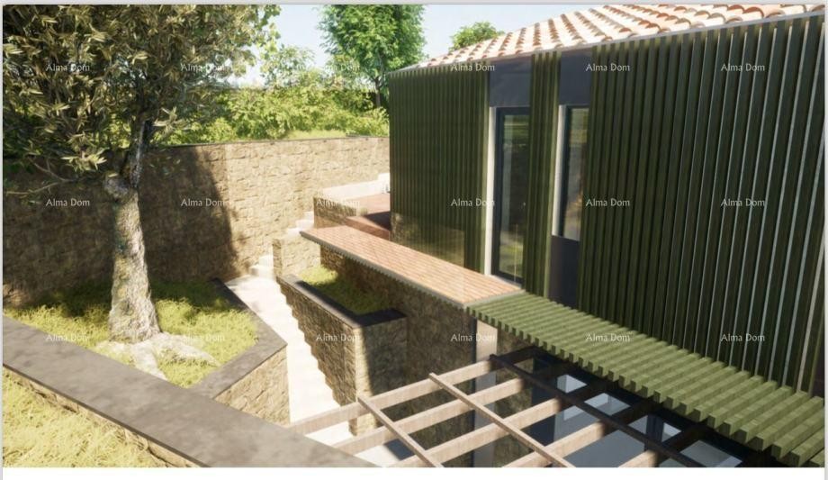 Terreno edificabile con rudere in vendita a Labin, con vista mare e progetto incluso. 8