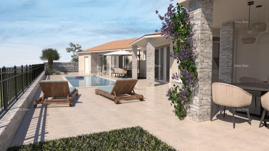 Истрии, Тиньян,  одноэтажный дом  с бассейном 5