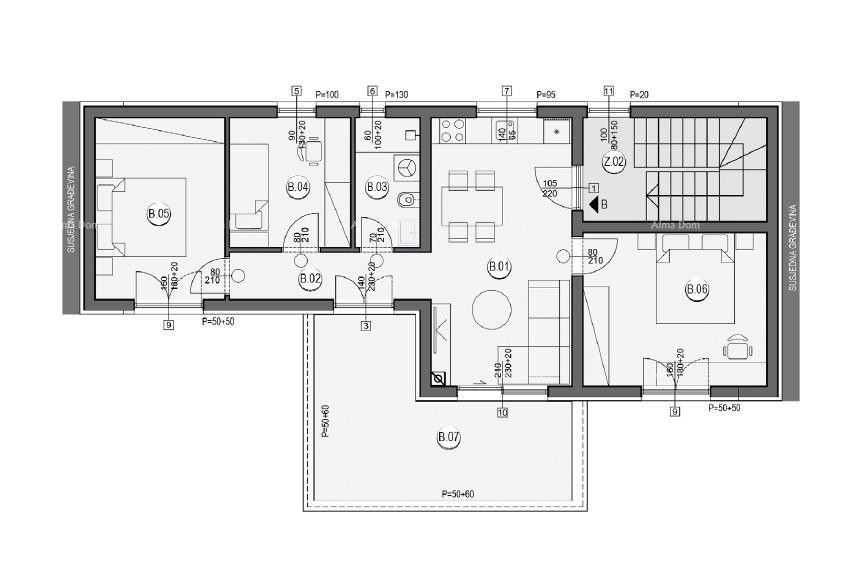 Sale of apartments under construction - new residential complex, Pula! Apartment B ZgA2 7