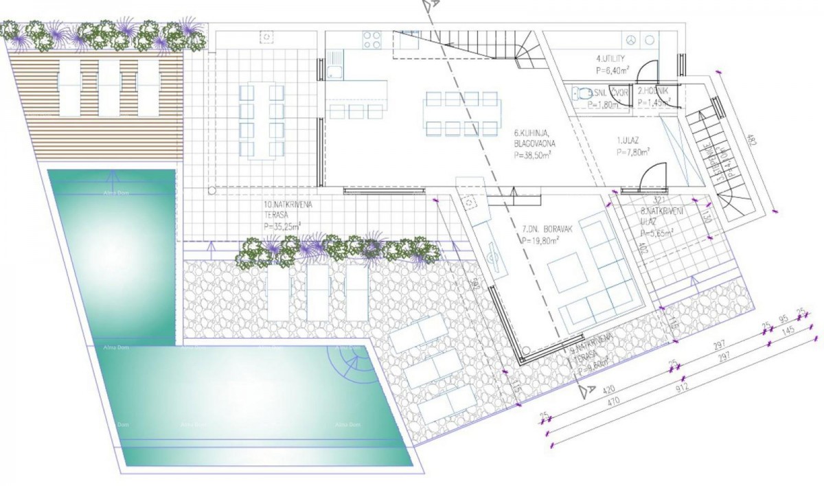 Građevinsko zemljišče površine 1.220 m² – Sveta Marina, Raša 2
