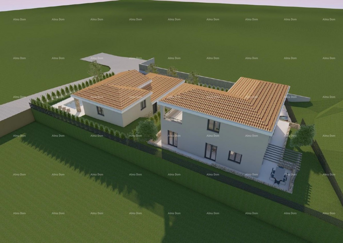 Istra. Bibići. Vendita di terreno edificabile con progetto, Bibići 5