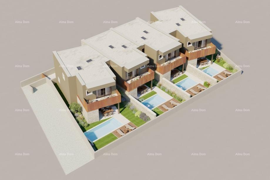Современный дом в ряду с бассейном, 148.56 м² 4