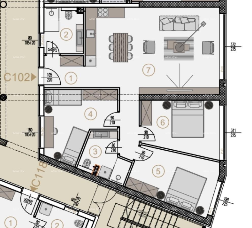 Sale of apartments in a new commercial-residential project, Poreč, C102 10
