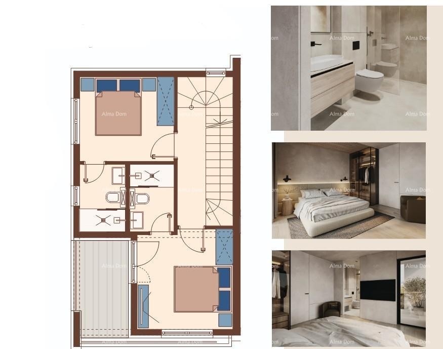Продажа - Дуплекс вилла в средиземноморском стиле с бассейном и видом на море, Медулин! 13