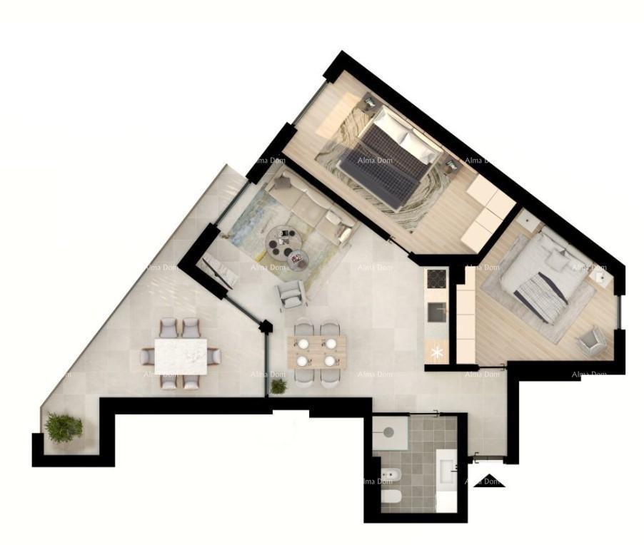 UMAG! Moderan stan u vrhunskom stambenom kompleksu blizu mora , S1 11