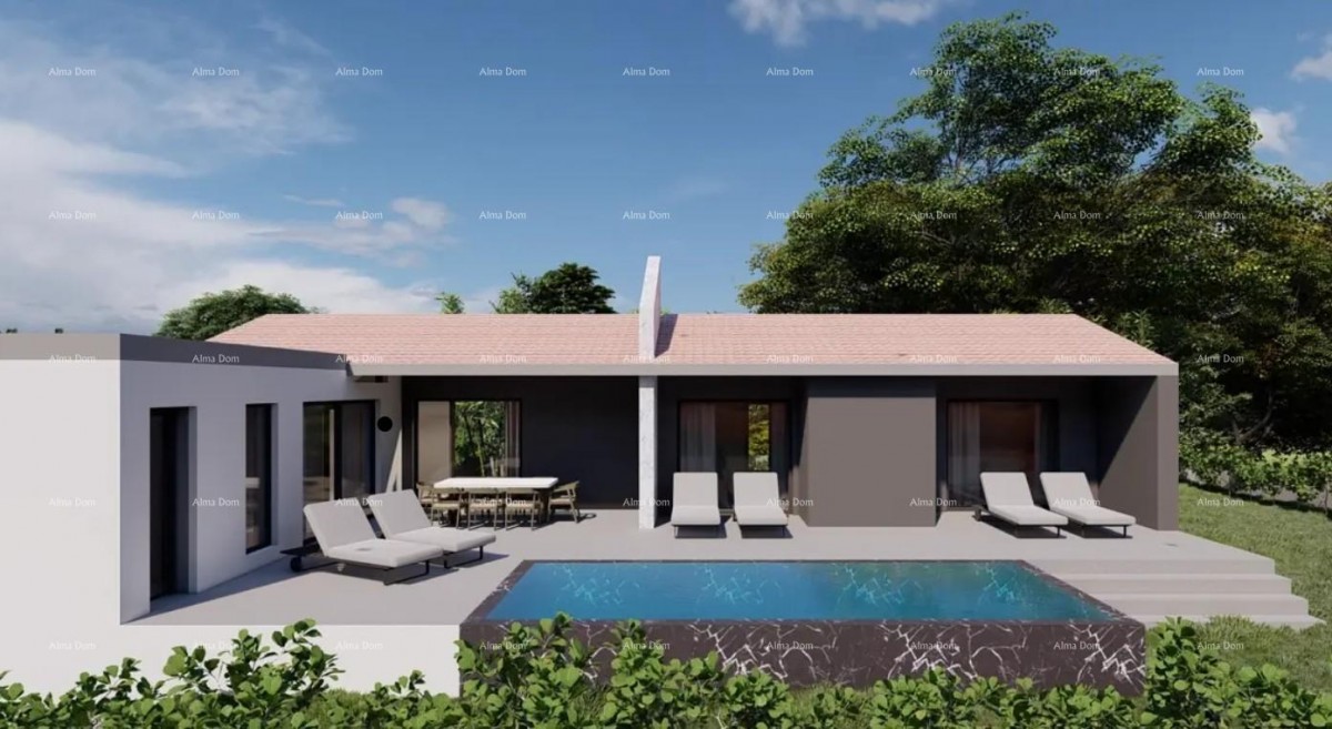 Sale of a house with a swimming pool under construction, near Duga Uvala! Only 2 km from the beach! 1