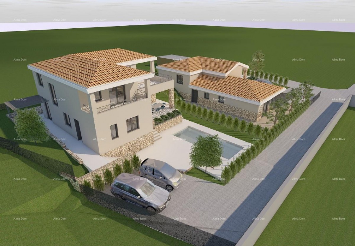 Istra. Bibići. Vendita di terreno edificabile con progetto, Bibići 4
