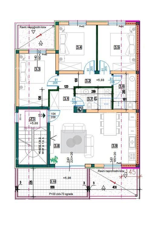 Penthaus s garažom i parkirnim mjestom 3