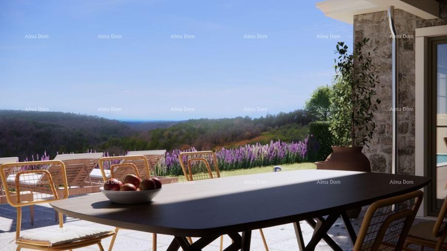 Prodaja - kombinirano zemljišče z idejnim projektom in pogledom na morje, Grožnjan! 2