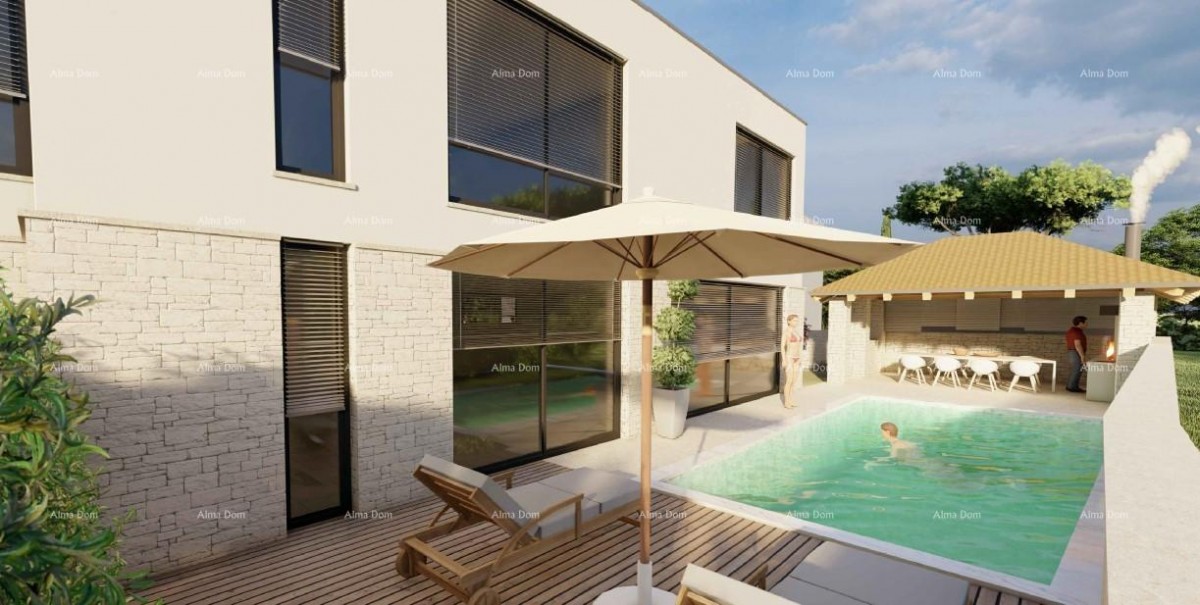 Sa bazenom! Novogradnja!  Ližnjan. 3