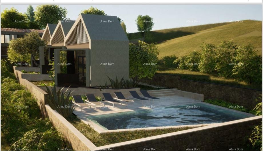 Terreno edificabile con rudere in vendita a Labin, con vista mare e progetto incluso. 3