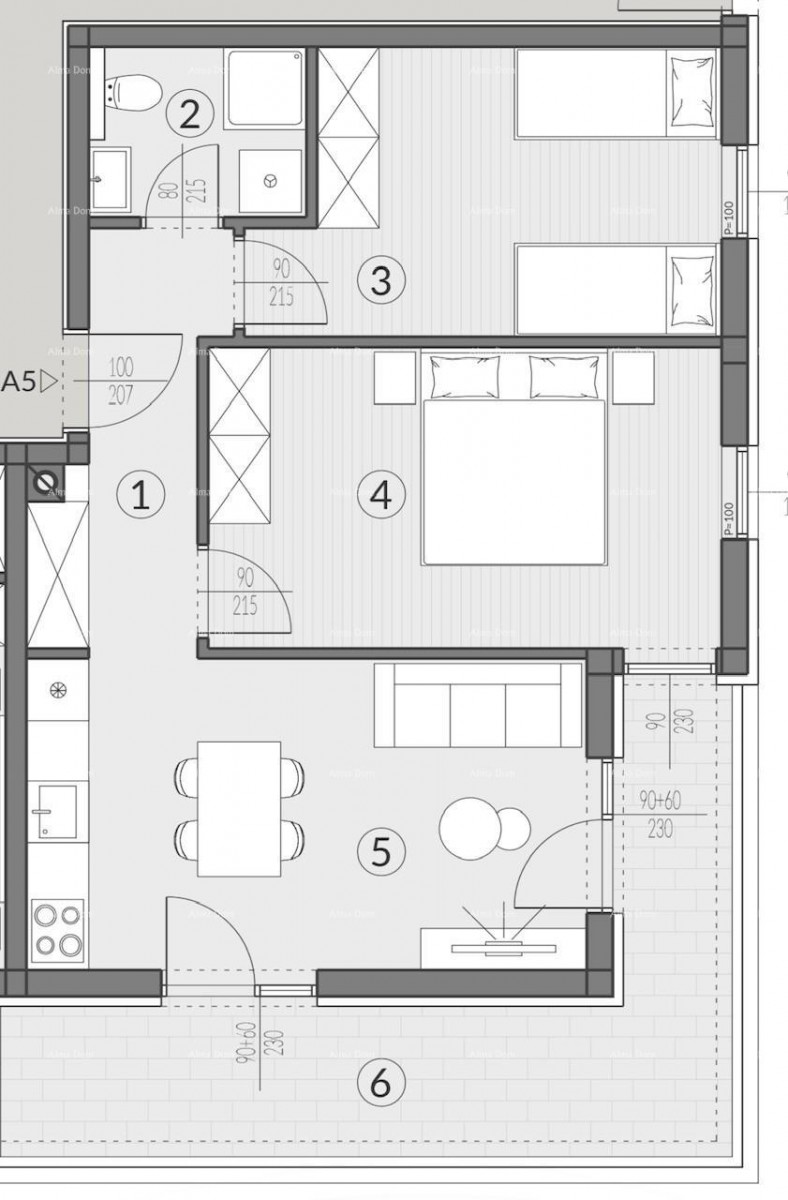 Appartamenti in vendita in un nuovo progetto moderno, Pola, A5 8