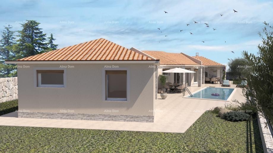 Истрии, Тиньян,  одноэтажный дом  с бассейном 6