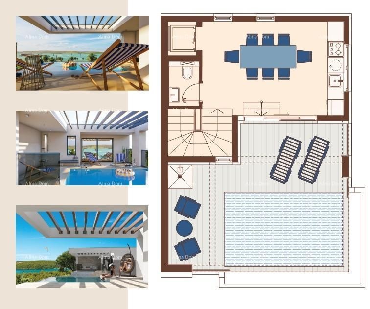 Dupleks luksuzna vila v mediteranskem slogu s bazenom in dvigalom. Pogled na morje! Medulin! 14