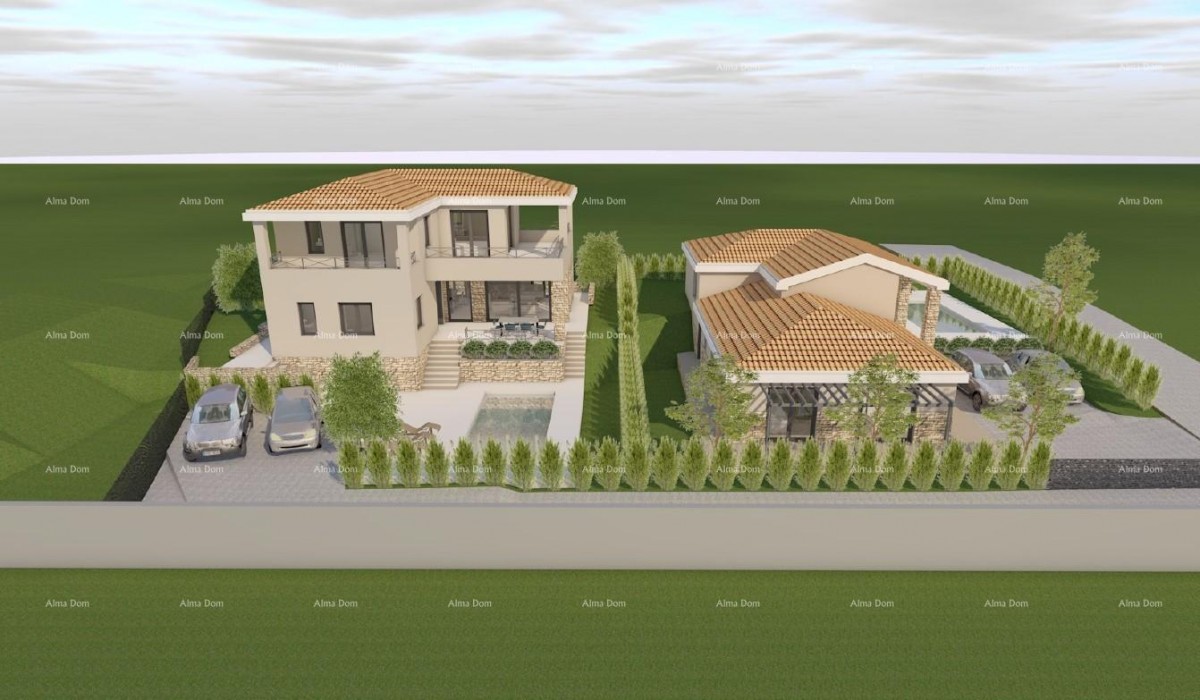 Istra. Bibići. Vendita di terreno edificabile con progetto, Bibići 3