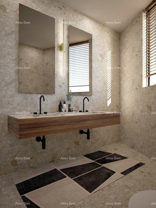 VODNJAN, Moderna prizemnica s bazenom i krovnom terasom s pogledom na more 15