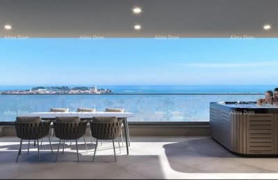 Luxurious two-story apartment with a pool in the garden and a view of the sea