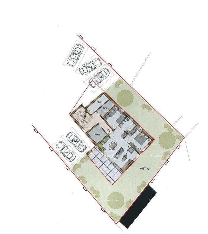 Dvosoban stan z velikim vrtom 100 metrov do obale. 9