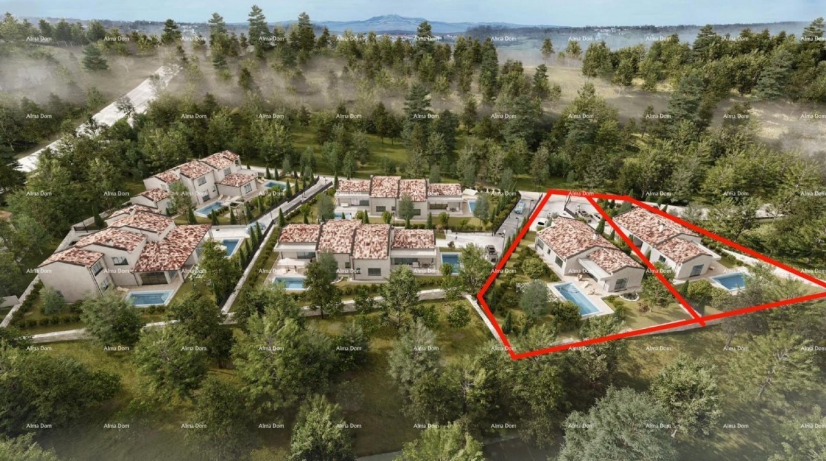 Sale of a ground floor house with a pool in a new residential neighborhood, Barban! 5