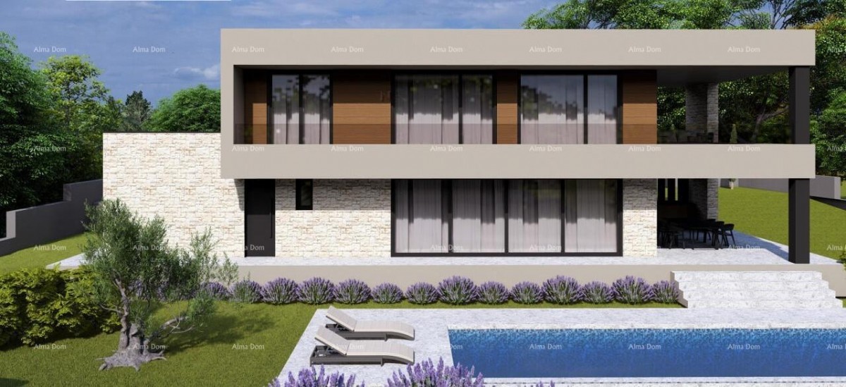 Građevinsko zemljišče z idejnim projektom – Poreč, Žbandaj, 963 m² 2