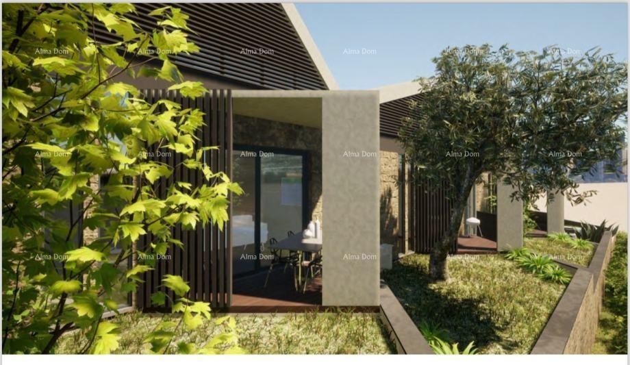 Terreno edificabile con rudere in vendita a Labin, con vista mare e progetto incluso. 5