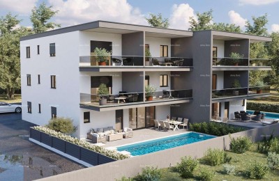 Stan v novogradnji z vrtom in bazenom – Novigrad, 400 m od morja