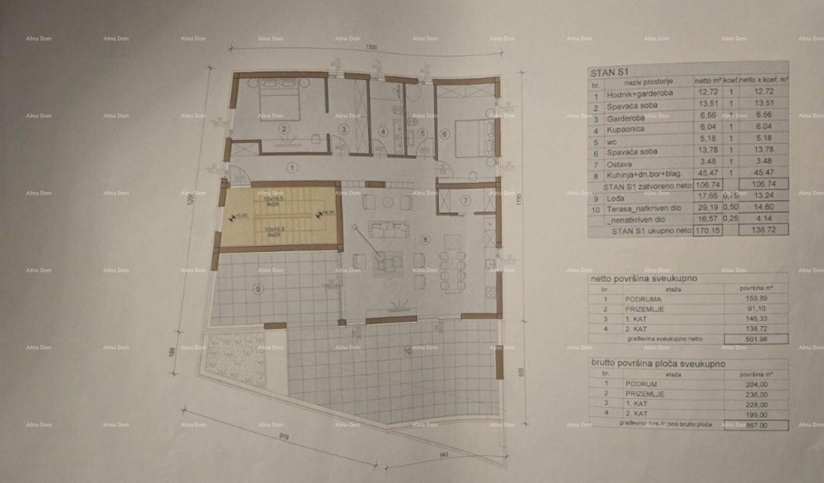 Продажа земельного участка под строительство с готовым проектом для строительства офисного здания, Медулин! 8