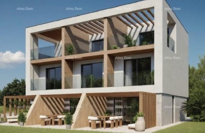 Medulin, Moderni troetažni apartman s pogledom na more, tri zasebna apartmana.A2