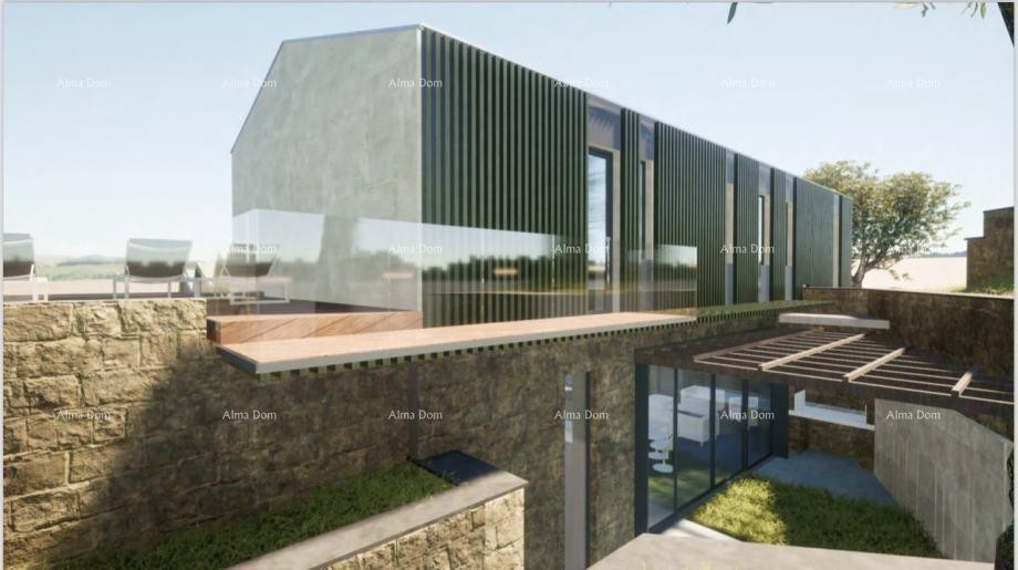 Terreno edificabile con rudere in vendita a Labin, con vista mare e progetto incluso. 6