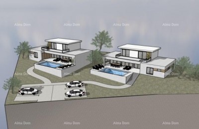 Мотовун – окрестности, строительный участок с проектом и разрешением.