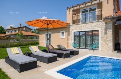 Luksuzna, popolnoma opremljena istarska vila s studio apartmajem, bazenom in pogledom na morje, Kanfanar!