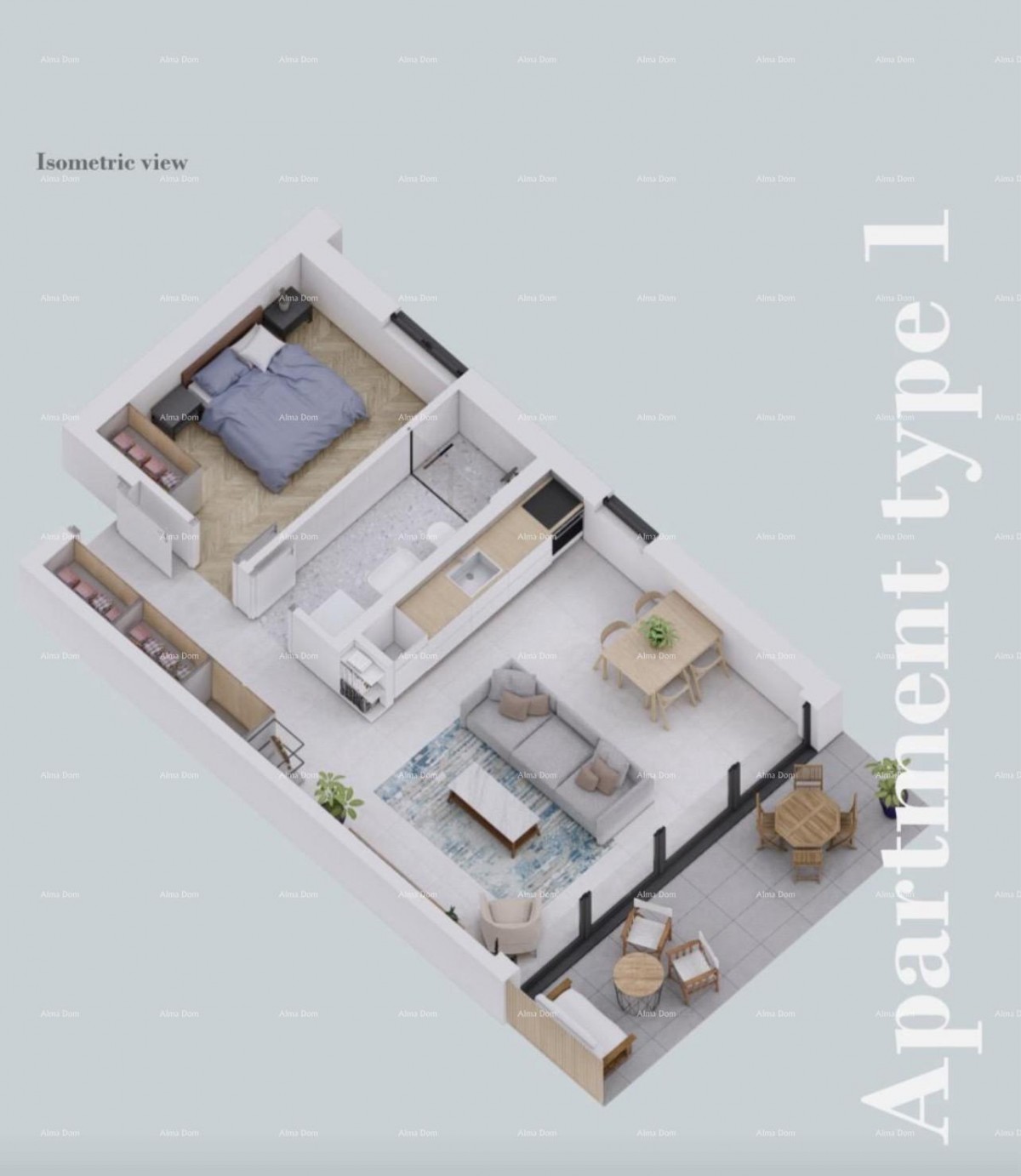 Sale - Apartment under construction with a garden and parking space, 7