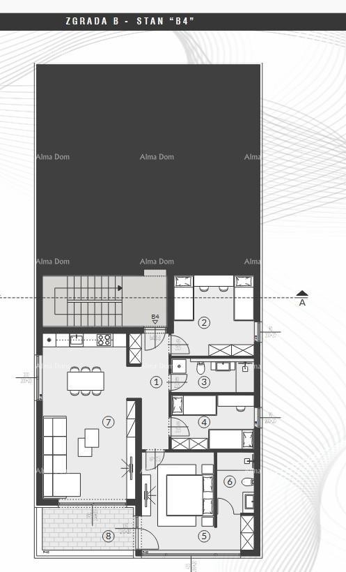 Prodaja stanov v moderni novogradnji s skupnim bazenom, Fažana! B4 8