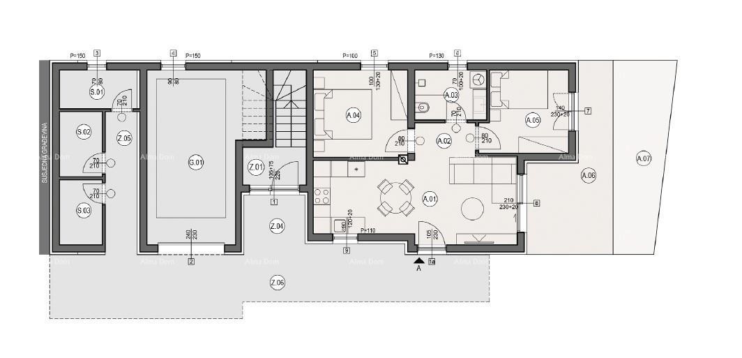 Продажа квартир в строительстве - новый жилой комплекс, Пула! Квартира A Зг. A3 6