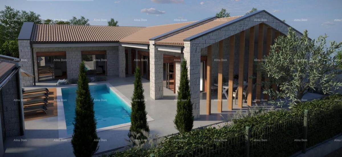 GRAĐEVINSKO ZEMLJIŠTE S PROJEKTOM ZA MODERNU ISTARSKU VILU, Buje 1